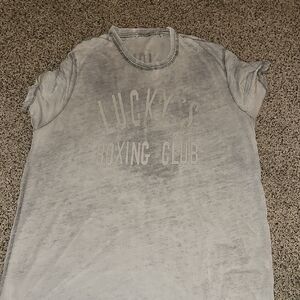 Lucky Brand Boxing Luckys Boxing Club Join The Fight Gray Graphic T-Shirt Xl